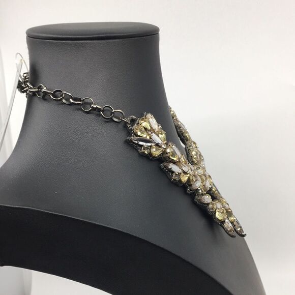 Deepa Gurnani Rhinestone Crystal Beaded Necklace New With Tags Empress of Aria - Picture 3 of 16